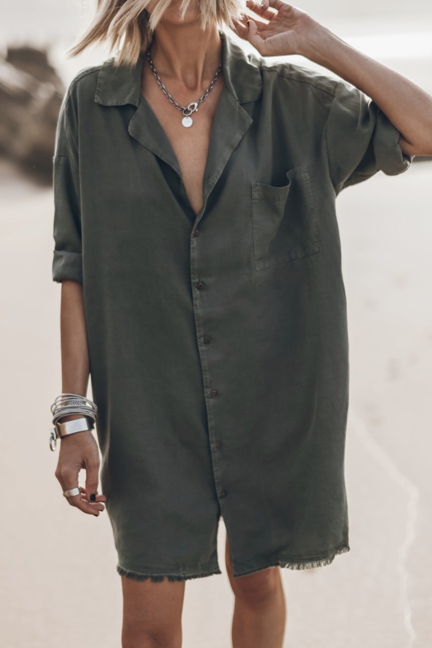 THE GREEN SHIRT DRESS GREEN 1