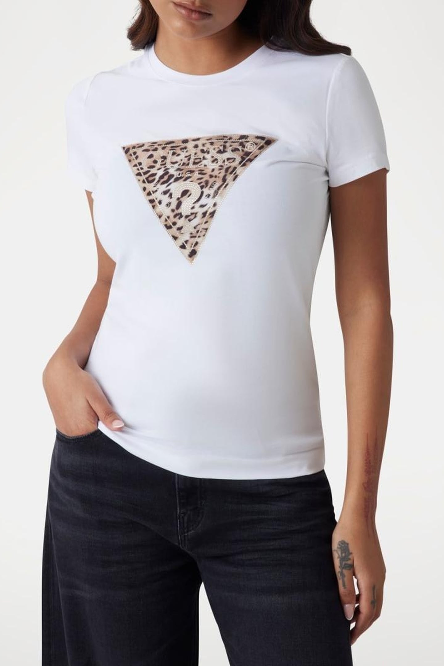 GUESS ECO SS CN ALICE TEE PURE WHITE 6