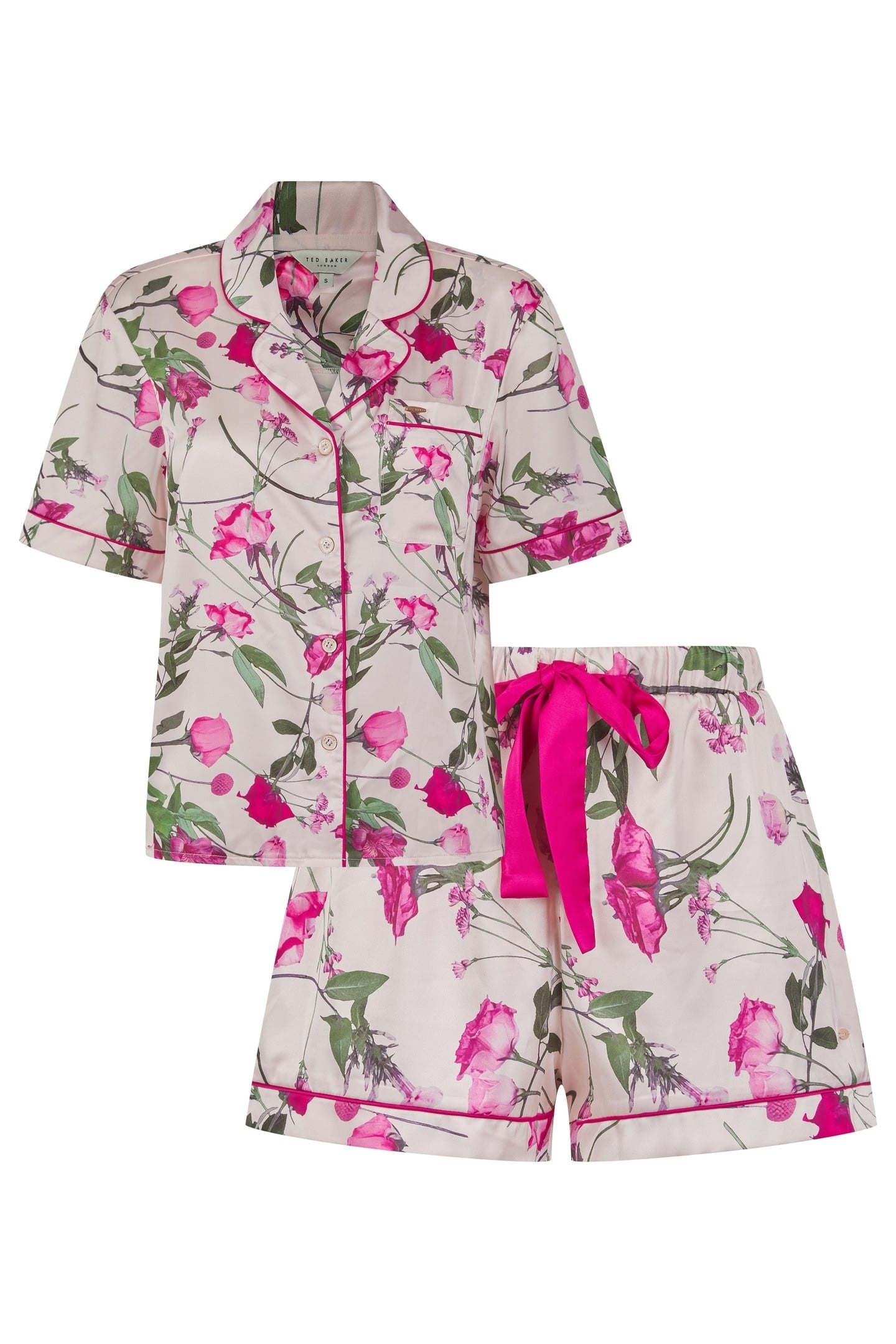 PENNY SHORT SATIN PJ LIGHT PINK DIGITAL PRINT 2
