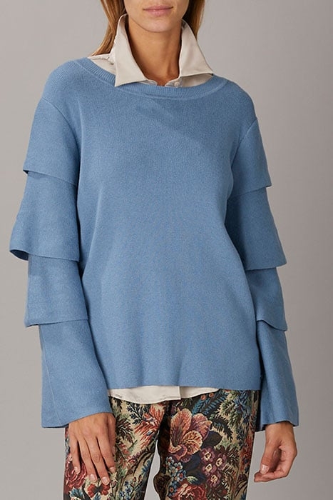 SWT ROUNDNECK FLOUNCED SLEEVES BLUE 2