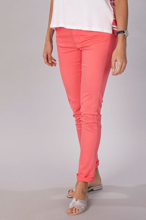 FITTED PANTS WITH EMBROIDERY PINK 1