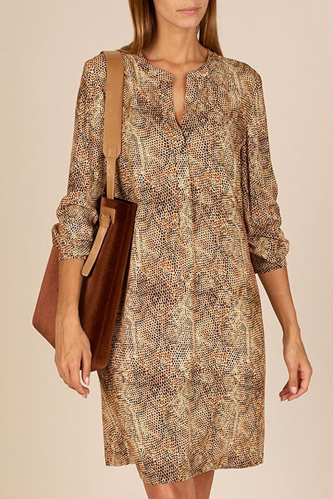 DRESS WITH BIG CUFFS BROWN 2