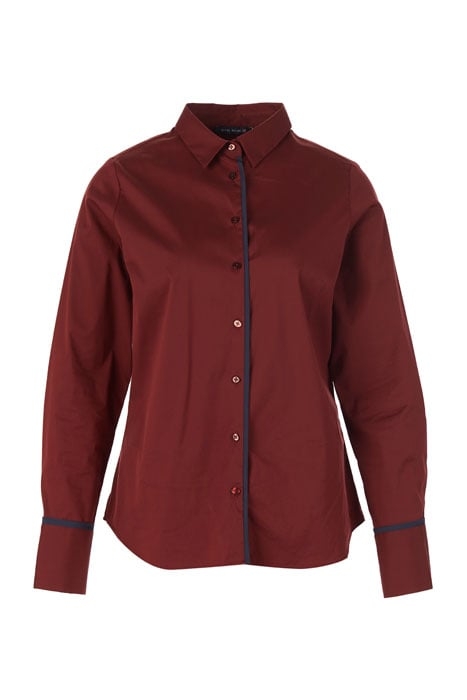 BASIC SHIRT PIPING DETAIL BROWN 1