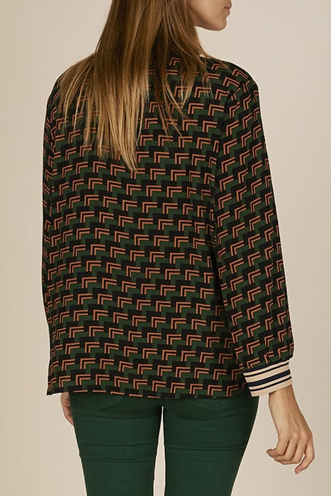 PATTERNED POPOVER SHIRT GREEN W90170 3