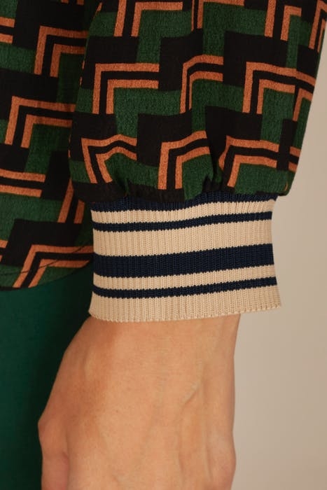 PATTERNED POPOVER SHIRT GREEN W90170 5