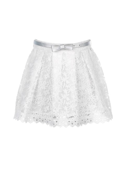 PLEATED SKIRT WITH LACE WHITE 8