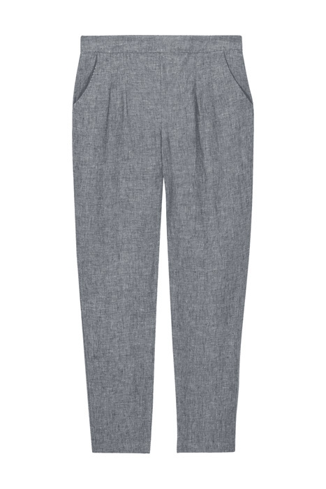 MAISON LINEN TROUSER GREY PLAIN 1
