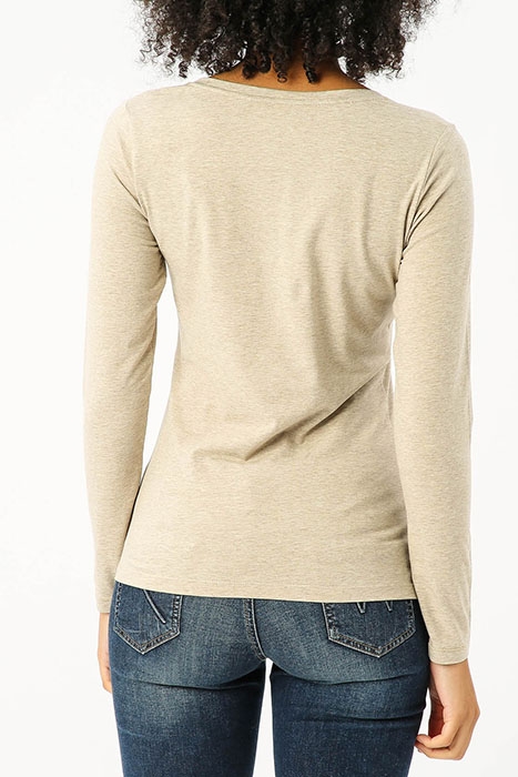 V-NECK T-SHIRT LS LUREX STITCH 2