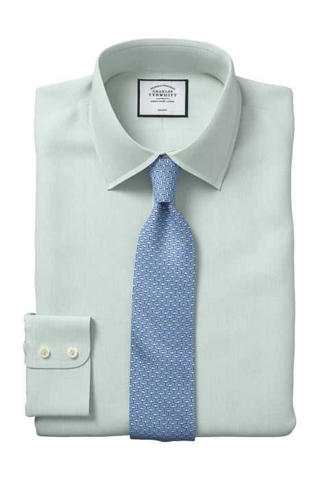 SF GREEN CLASSIC COLLAR NON-IRON MICRO DIAMOND SHIRT 2