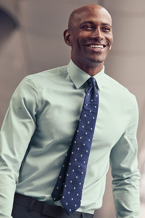 SF GREEN CLASSIC COLLAR NON-IRON MICRO DIAMOND SHIRT 7