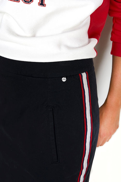 SKIRT WITH SPLIT AND TAPE BLUE 4