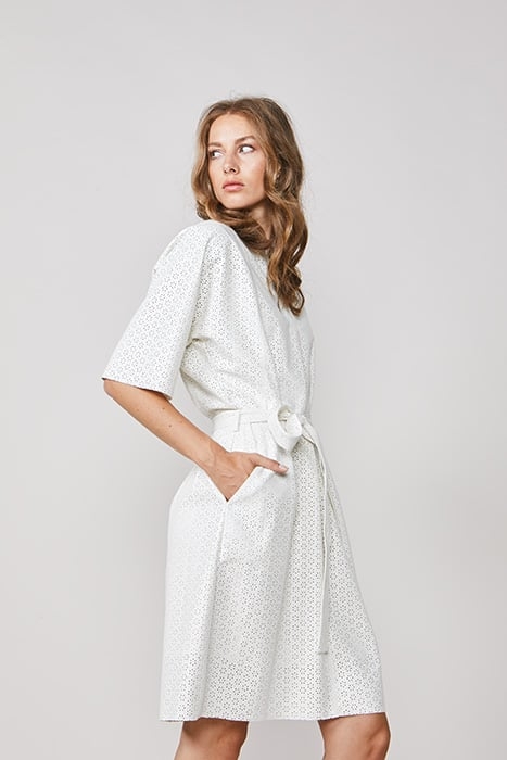 DRESS LASERCUT FAUX LEATHER IVORY 4