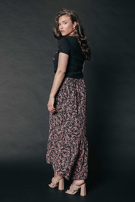 RIVE PAISLEY STAR SKIRT BURNED ORANGE 2