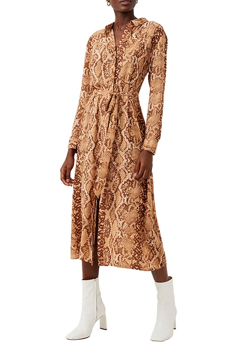 ESO SNAKE PRINT SHIRT DRESS NUDE MULTI 1