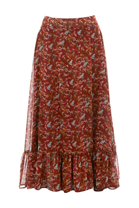 LONG SKIRT WITH VOLANT BROWN 1