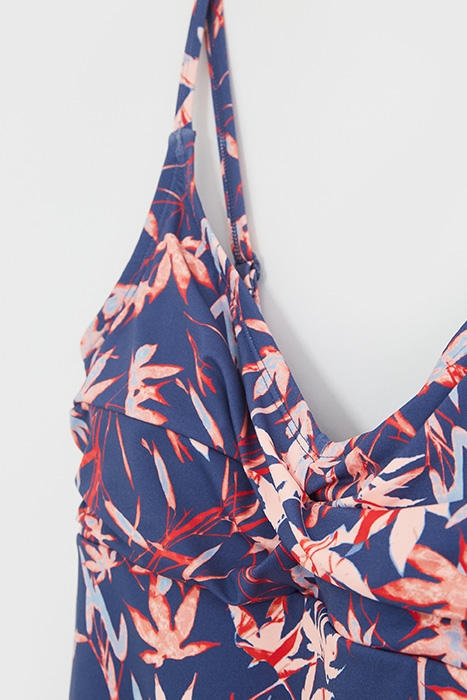 PALM TWIST FRONT TANKINI BLUE MLT 5