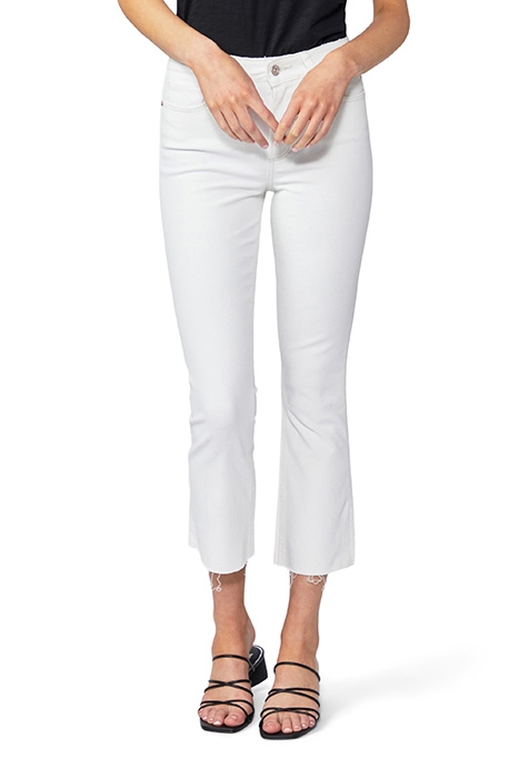 COLETTE CROP FLARE RAW HEM GOLDEN SAND DISTRESSED 1