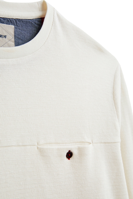 MILTON ZIG ZAG WAFFLE TEE LGT NAT 5