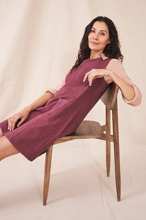 JANEY COTTON PINAFORE MID PLUM 3