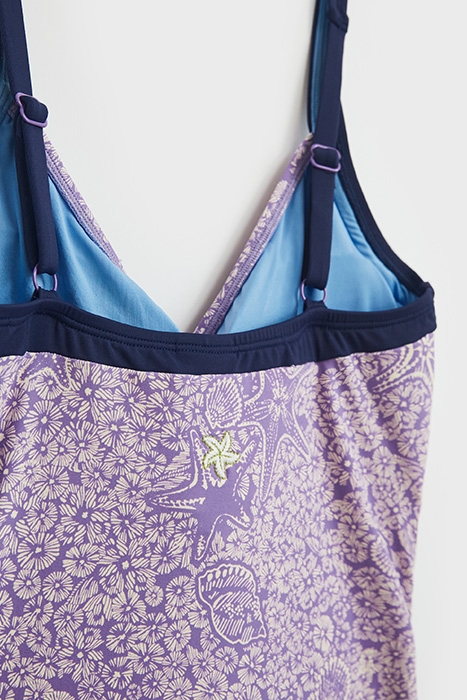 BAY WRAP SWIMSUIT PURPLE PRINT 5