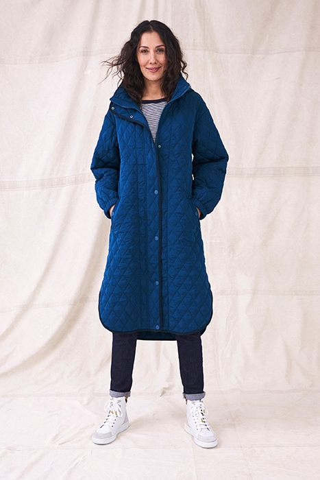 MAXINE QUILTED COAT MID BLUE 2