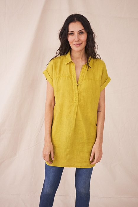 BANTU LINEN TUNIC MID CHARTREUSE 2