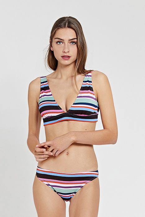 LADIES MOD STRIPE BOBBY TOP BIKINI MULTI COLOUR 2