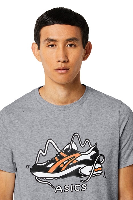 SHOE TEE GRAPHIC MID GREY HEATHER/ SHOCKING ORANGE 5