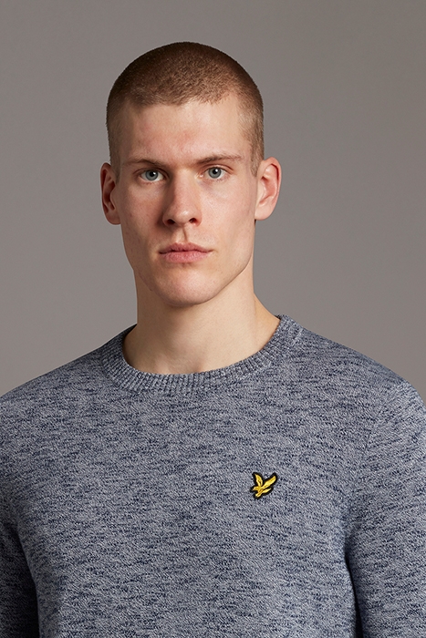 COTTON KNITTED CREW NECK JUMPER NAVY 4