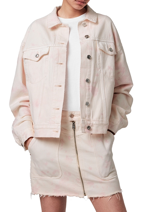 ELMA DYE DENIM JACKE CHALK WHITE/PINK 4