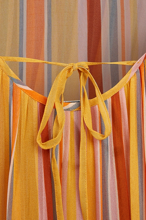 PAOLA STRIPE DRESS ORANGE/PINK 5