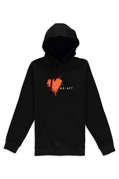 HEART HOODIE BLACK/ORANGE 1