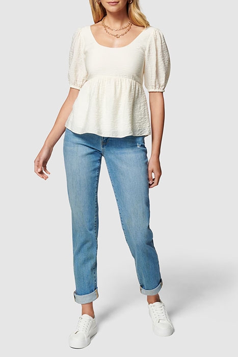 YASMINA PUFF SLEEVE BABYDOLL BLOUSE CREAM 5