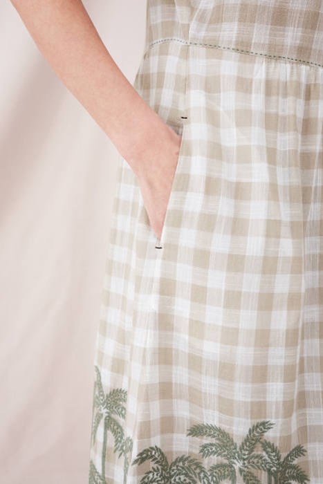 LANA CHECK EMBROIDERED DRE IVORY 2