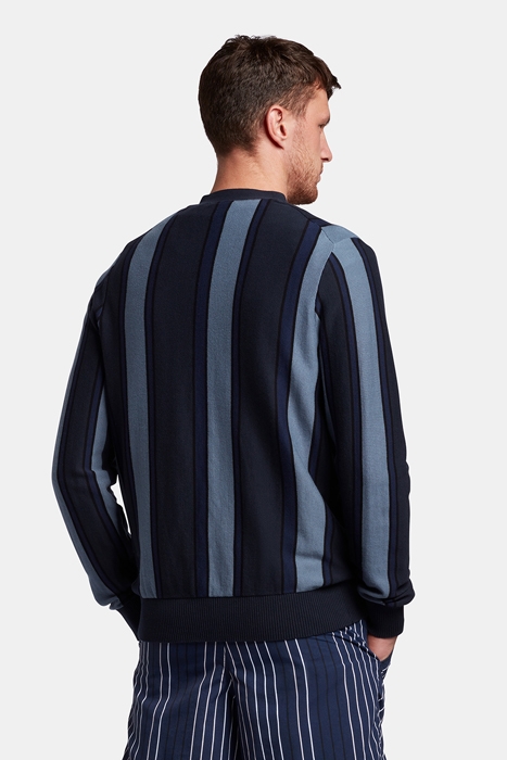 VERTICAL STRIPE CARDIGAN SLATE BLUE/ NAVY 2