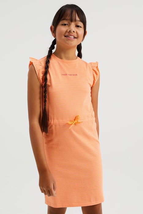 MEISJES GESTREEPTE JURK ORANGE 3