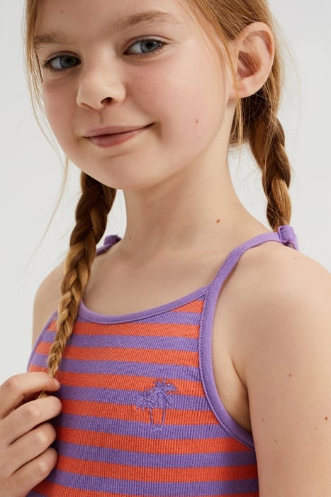 MEISJES GESTREEPTE JURK VAN RIBSTOF PURPLE 4