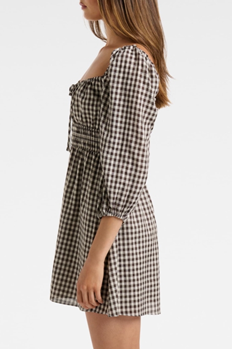 JOSIE PUFF SLEEVE MINI DRESS CHECK 3