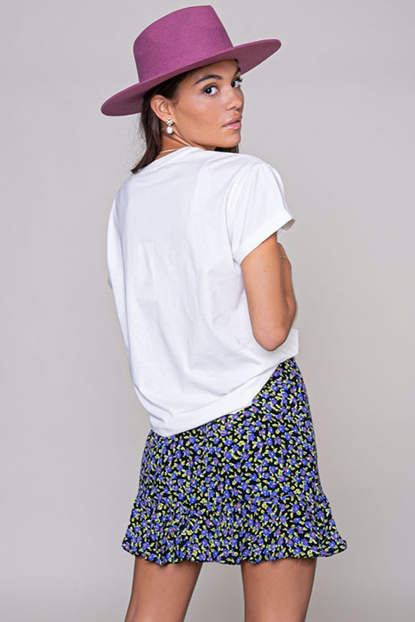 SHELBY FLOWER MINI WRAP SKIRT PURPLE 4