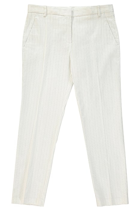 BELLO 102 PANTALONE LINO STRET WHITE/BLACK 1