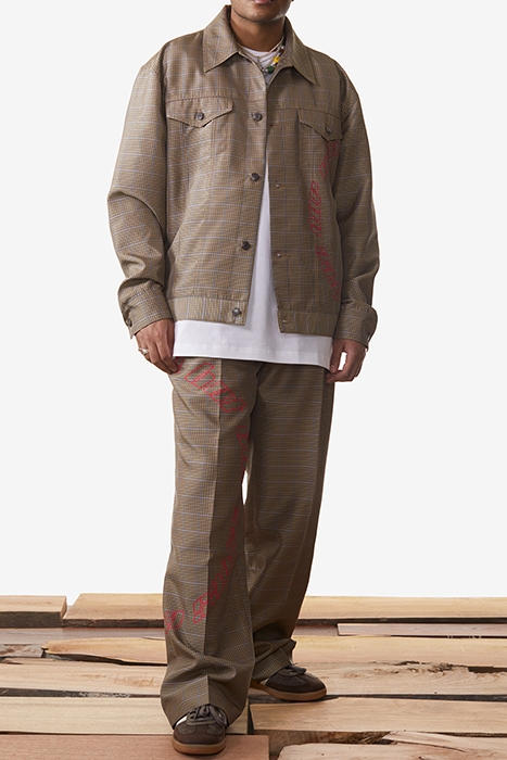 SAND CHECKED KEANU PANTS 1