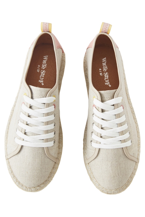 ESPADRILLE LACE UP FLATFORMS WHITE 3