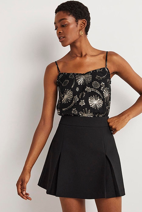 JACQUARD PARTY CAMI TOP BLK 3