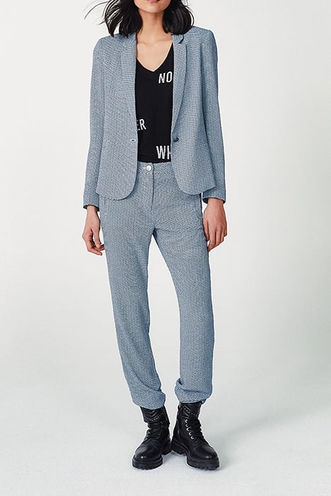 MICRO-GEOMETRIC MOTIF LONG STRAIGHT TROUSERS SUNSET LAGOON 2