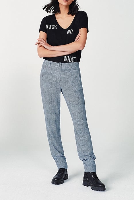 MICRO-GEOMETRIC MOTIF LONG STRAIGHT TROUSERS SUNSET LAGOON 4