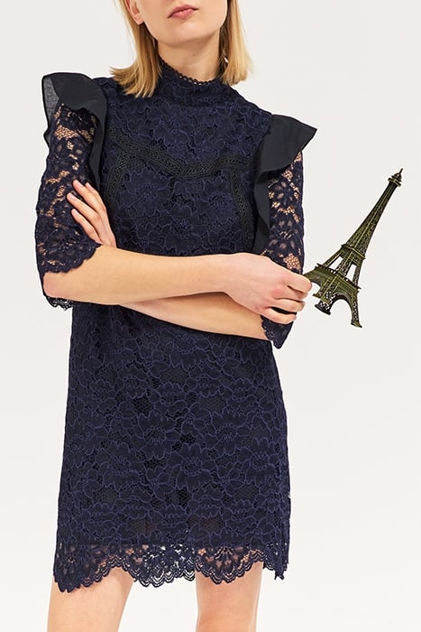 NAVY BLUE LACE DRESS BLACK 1
