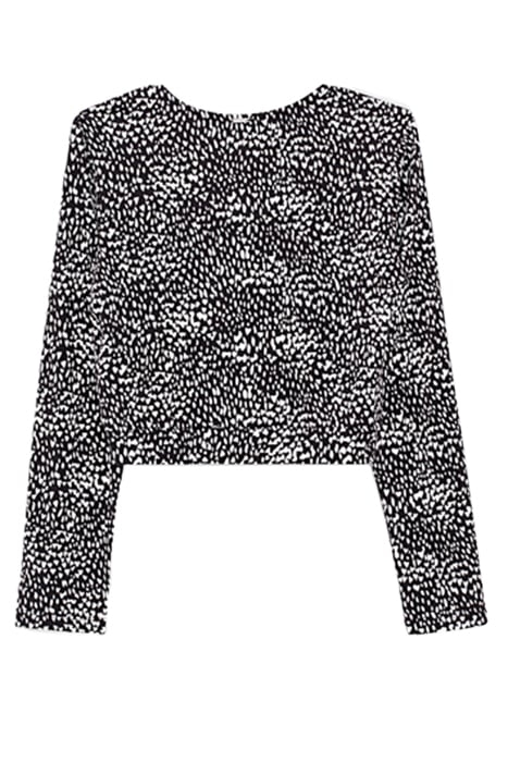 GIRLS’ BLACK ECOVERO® T-SHIRT WITH HEART PRINT AND BOW BLACK 2