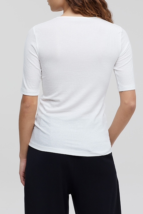 WOMEN T SHIRT RIB IVORY 2