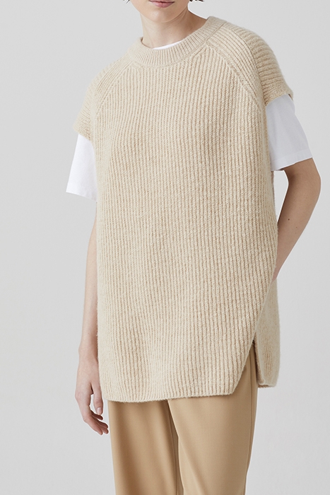 CREW NECK TABARD KNITS ECRU 1