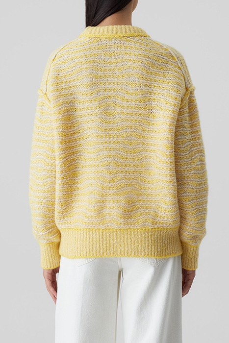 CREWNECK PATTERN KNITS SOFT YELLOW 2